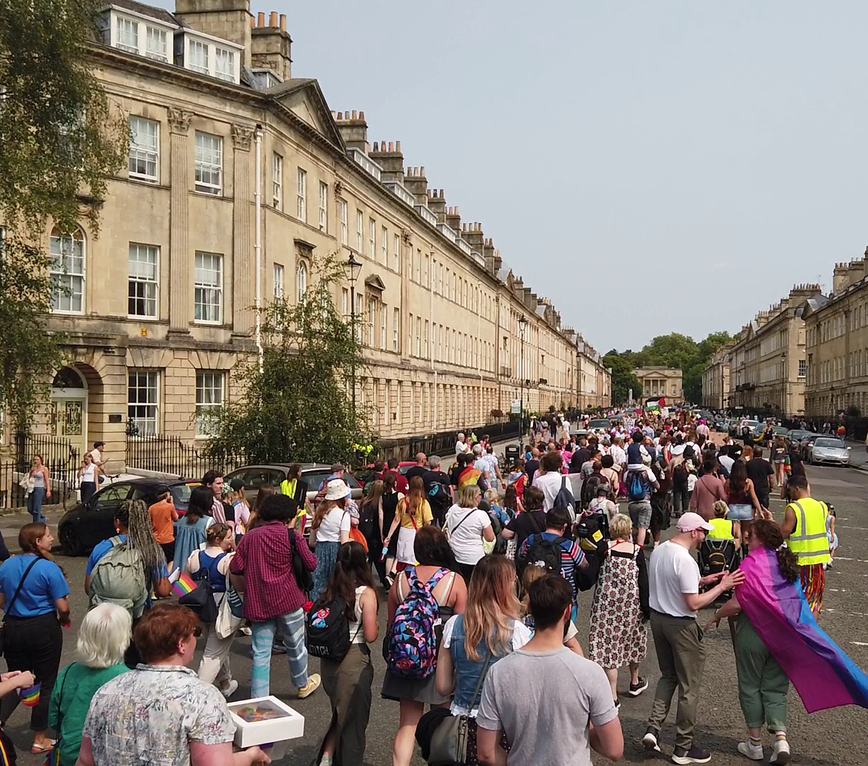 The 2024 Bath Pride March on Great Pulteney Street
